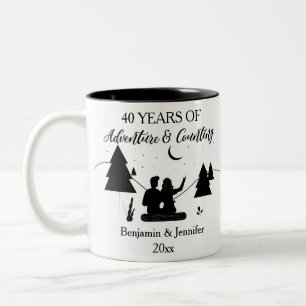 40 Jahre Abenteuer- und Zählzeit-Individuelle Name Zweifarbige Tasse