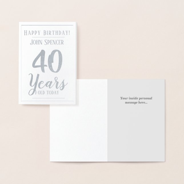 40 Jahre alt. 40. Geburtstag Folienkarte (Anzeige)