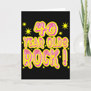 40 Jahre alt Rock! (Rosa) Grußkarte Karte