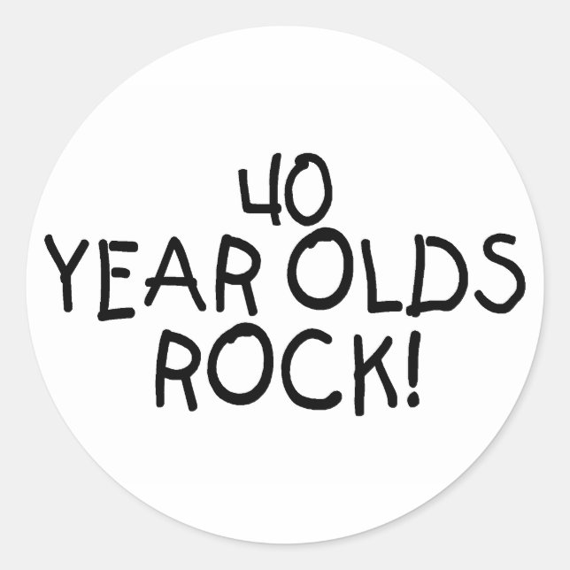 40 Jahre alter Rock Runder Aufkleber (Vorderseite)