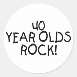 40 Jahre alter Rock Runder Aufkleber