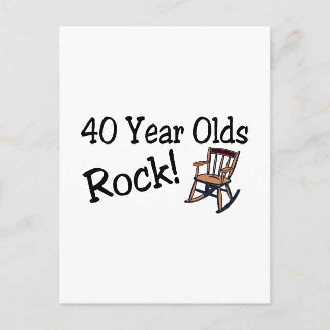 40 Jahre alter Rock (Schaukelstuhl) Postkarte (Vorderseite)