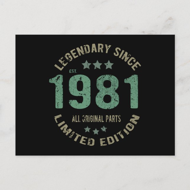 40 Jahre alter Tag Legende 40. Geburtstag Postkarte (Vorderseite)