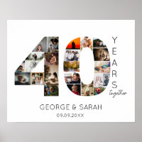 40 Jahre Foto Collage ruby Hochzeit Jahrestag