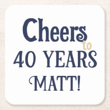 40 Jahre Geburtstag Blue und Gold Untersetzer