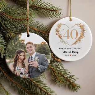 40 Jahre 💕 Heart Shaped Souvenir Keramik Ornament