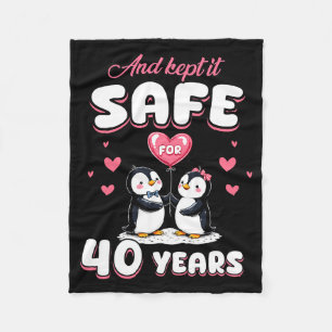 40 Jahre Hochzeitspenguin-Paare passend Fleecedecke