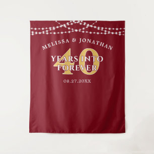 40 JAHRE IN DIE EWIGKEIT Ruby-Jubiläums-Hintergrun Wandteppich
