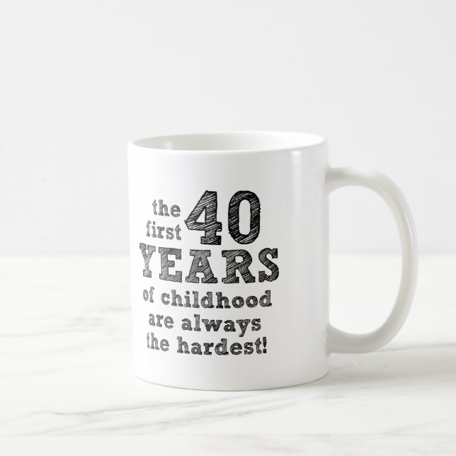 40 Jahre kindlicher Funny Mug Kaffeetasse (Rechts)