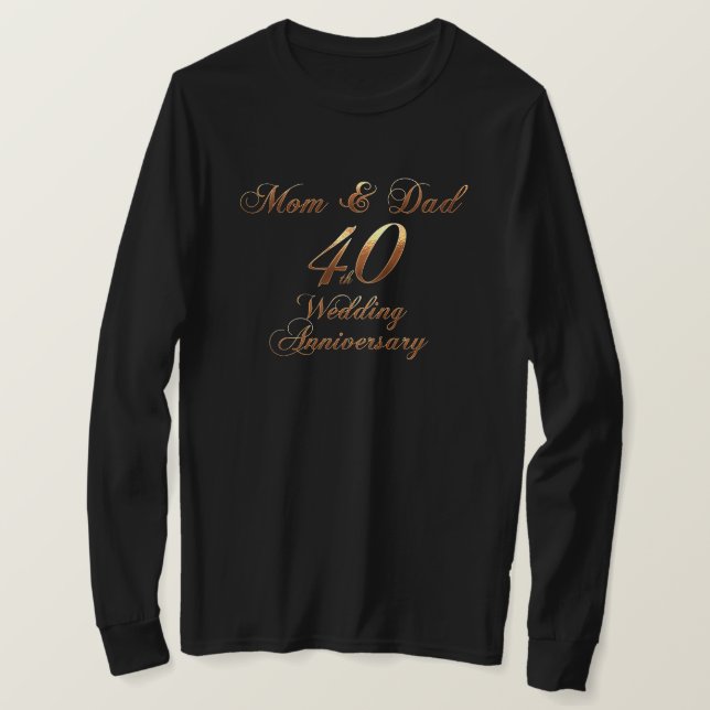 40 Jahre Parents Ruby Wedding Anniversary T-Shirt (Design vorne)
