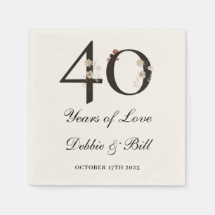 40 Jahre Party Wildblume 40 Jahre Liebe Serviette