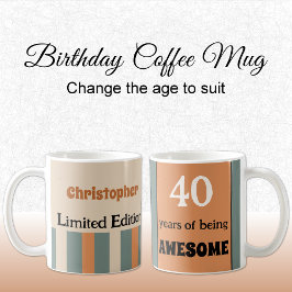 40 Jahre phantastischer Name Orange grün Kaffeetasse