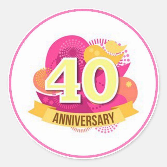40 Jahre Runder Aufkleber (Vorderseite)