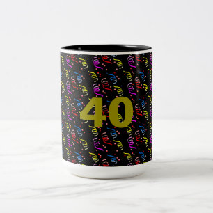 40 Jahre und Confetti Zwei-Tonen-Tasse Zweifarbige Tasse