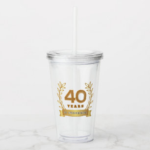 '40 Jahre Wahnsinn' Gold-Look Acryltrinkbecher