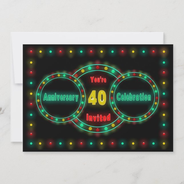 40. JAHRESPARTY EINLADUNG - NICHTLICHT (Vorderseite)