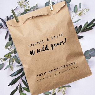 40. Jahrestag 40 Wild Years Rustic Kraft Seed Geschenktütchen