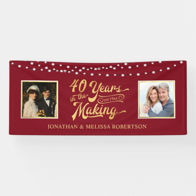 40-jähriges Ruby Lights Then & Now Fotos Banner (Horizontal)