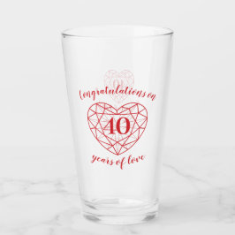 40. Jubiläum 40 Jahre rubinrote Sitte Glas