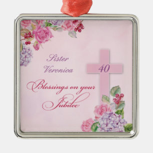 40. Jubiläum des Ordenslebens Katholische Nonne Ornament Aus Metall