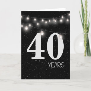 40. Jubiläum mit Leuchten und Sternen Karte