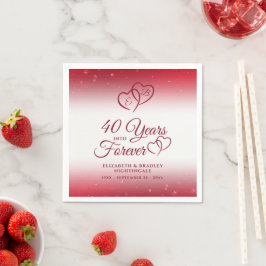 40 Jubiläum Ruby Heart 40 JAHRE INTO FOREVER Serviette