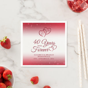 40 Jubiläum Ruby Heart 40 JAHRE INTO FOREVER Serviette