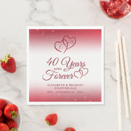 40 Jubiläum Ruby Heart 40 JAHRE INTO FOREVER Serviette