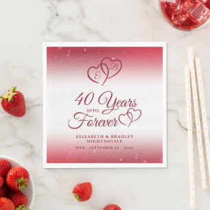 40 Jubiläum Ruby Heart 40 JAHRE INTO FOREVER Serviette