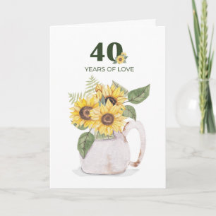 40. Jubiläum Sunflowers Years Love Karte