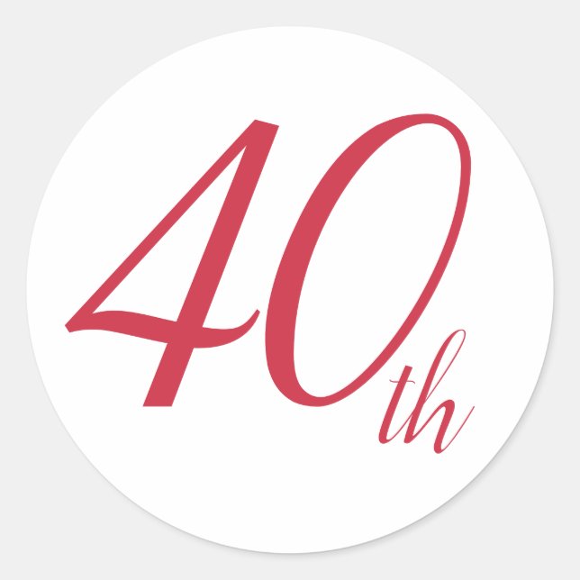 40 Jubiläumsaufkleber-Umschlag Aufkleber (Vorderseite)