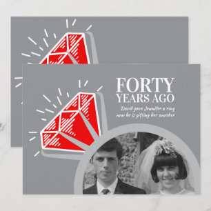 40. Jubiläumsfeier rote Rubinhand Ring Foto Grafik Einladung