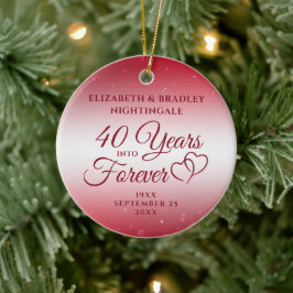 40 Jubiläumsjahre ins Foto Keramik Ornament