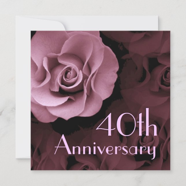 40. Jubiläumsveranstaltung - PINK Rose Einladung (Vorderseite)