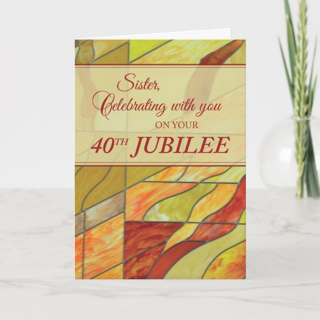 40. Jubilee, Nun, verketteter Glass-Look Karte (Vorderseite)