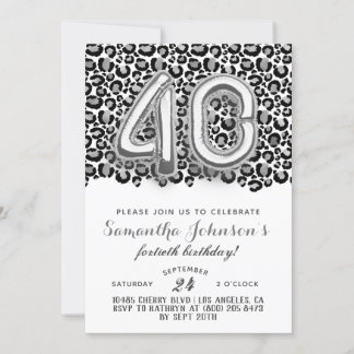 40. Leopard Fabulous Glam Birthday Einladung