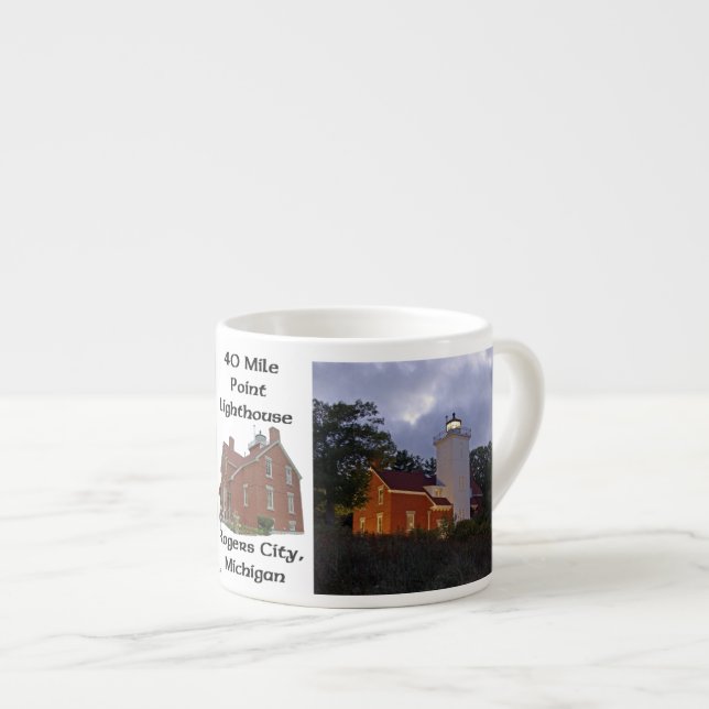 40 Meilen-Punkt-Leuchtturmdämmerung Espresso-Tasse Espressotasse (Vorderseite Rechts)