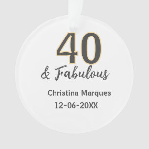 40 & merveilleux gris jaune calligraphie d'anniver