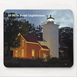 40 Mile Point Leuchtturm dusk Mousepad
