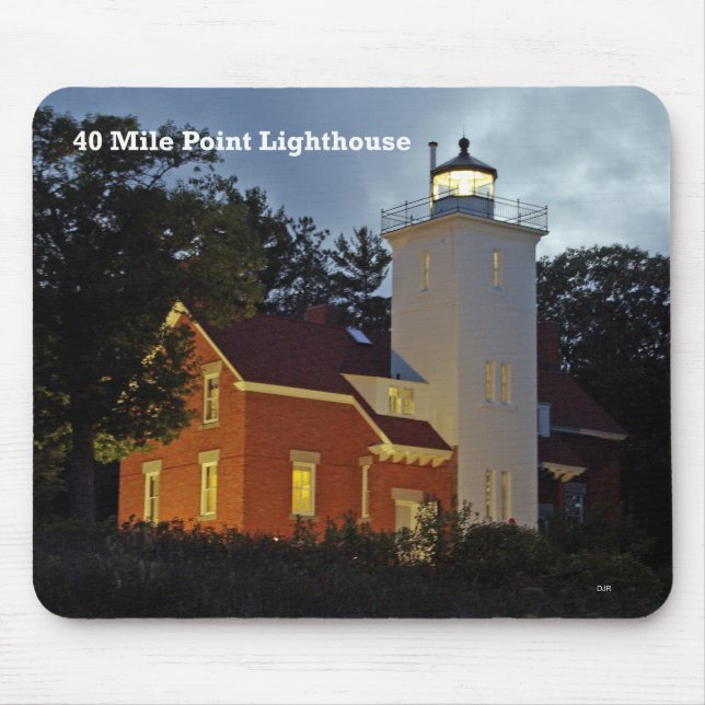 40 Mile Point Leuchtturm dusk Mousepad (Vorne)