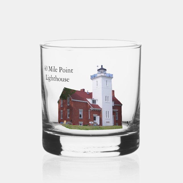 40-Mile-Point-Leuchtturmglas Whiskyglas (Vorderseite)