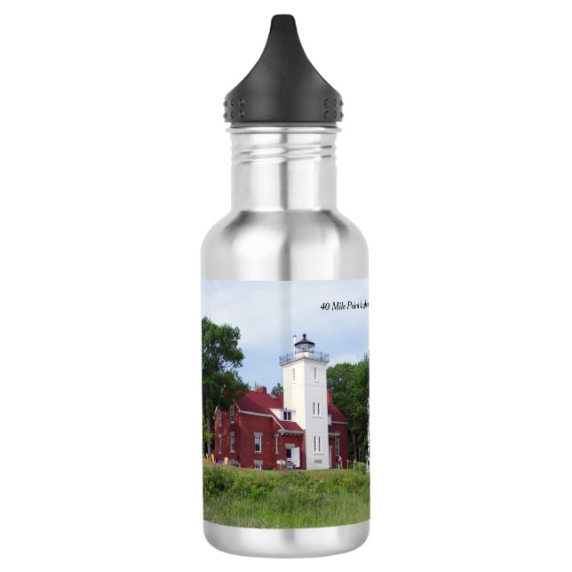 40 Mile Point Lighthouse 2 pict. Wasserflasche (Links)