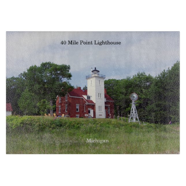 40 Mile Point Lighthouse-Schneidbrett Schneidebrett (Vorderseite)