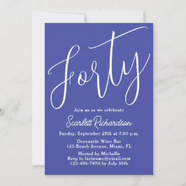 40 moderne Script Lavender Lila 40. Geburtstag Einladung