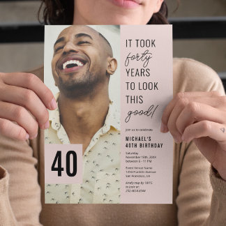 40 Modernes Foto 40. Geburtstag Party Einladung