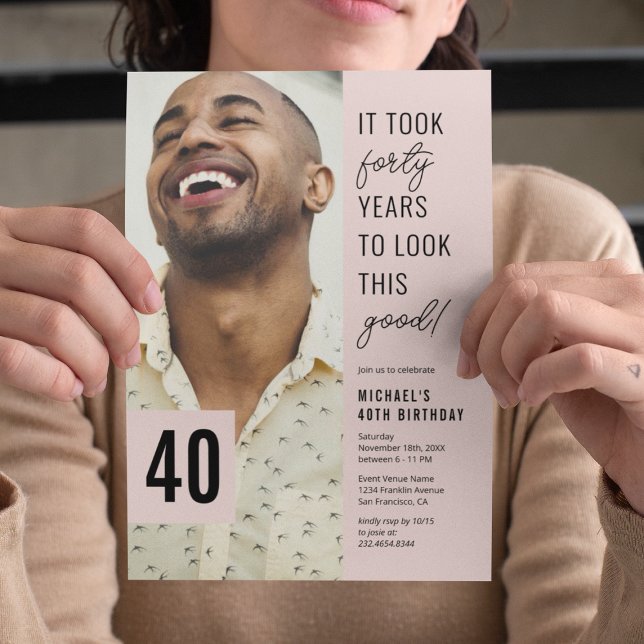 40 Modernes Foto 40. Geburtstag Party Einladung (Von Creator hochgeladen)
