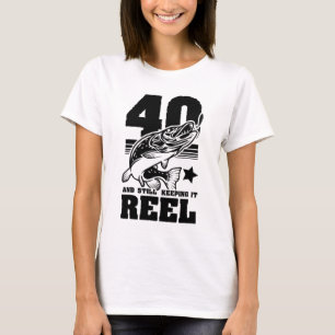 40 noch Behaltend es Reel 40. Geburtstag Fischfang T-Shirt
