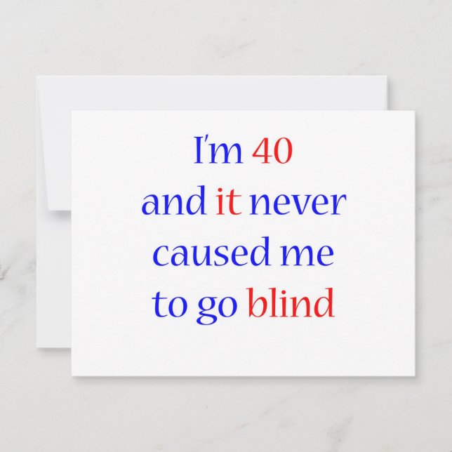 40 Noch nie blind (Vorderseite)