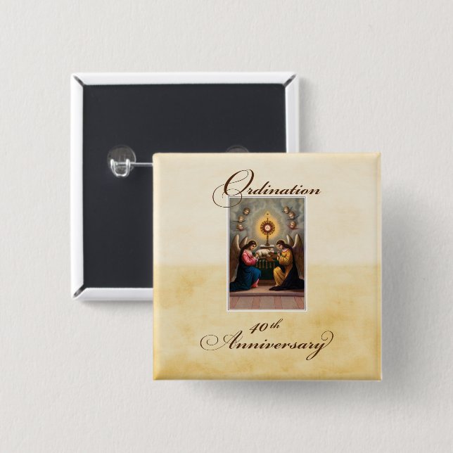40. Ordination Anniversary Angels in Altar Button (Vorne & Hinten)
