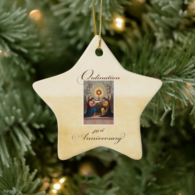 40. Ordination Anniversary Angels in Altar Keramik Ornament (Baum)